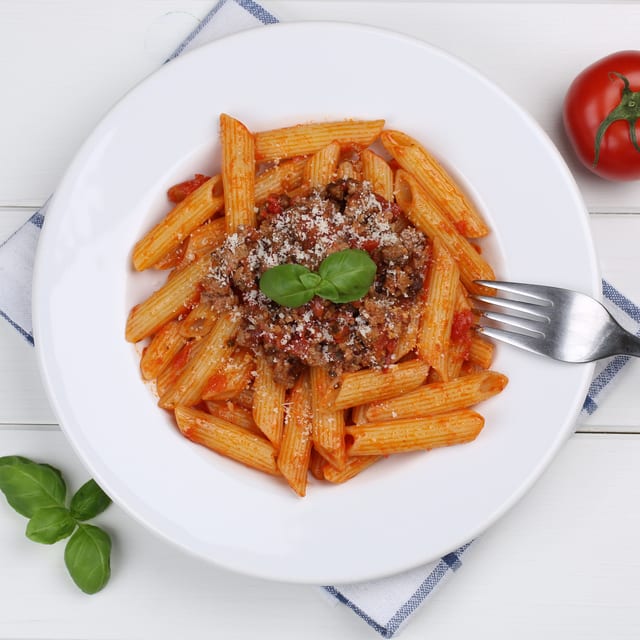 Penne Bolognese.